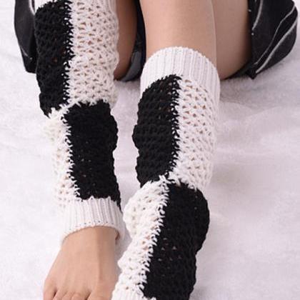 Hollow Out Knitting Leg Warmers,knit Knee Socks..