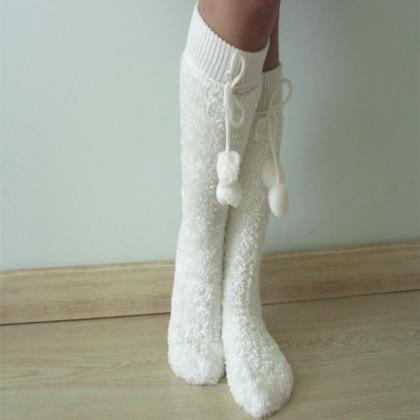 Thick Listless Socks.thick Socks, Tassel Socks,..