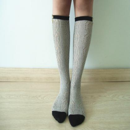 Knitting Socks, Hollow Out Socks. Womens Tall Knee..
