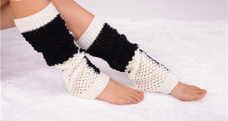 Hollow Out Knitting Leg Warmers,knit Knee Socks Boot Cotton Thigh High Socks Twisted Warm Knitted Womens Leg Warmers