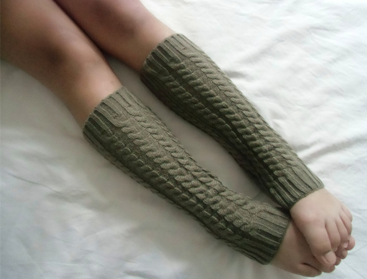 Flanging Leg Warmers, Leg Warmers Diamond Pattern, Boot Twisted Warm Knitted Womens Leg Warmers