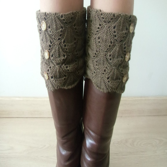 Boot Cuffs Boot Toppers Mini Leg Warmers Boot Cuffs Knit Boot Cuffs Buttons Pattern Womens Boot Toppers
