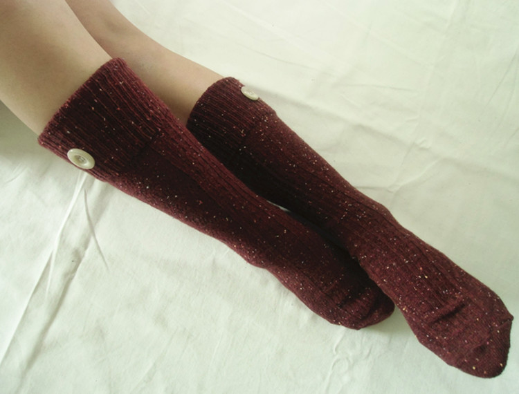 Buttons Socks For Boots, Buttons Trim Boot Socks, Ruffle Socks, Fashion Accessories For Women.