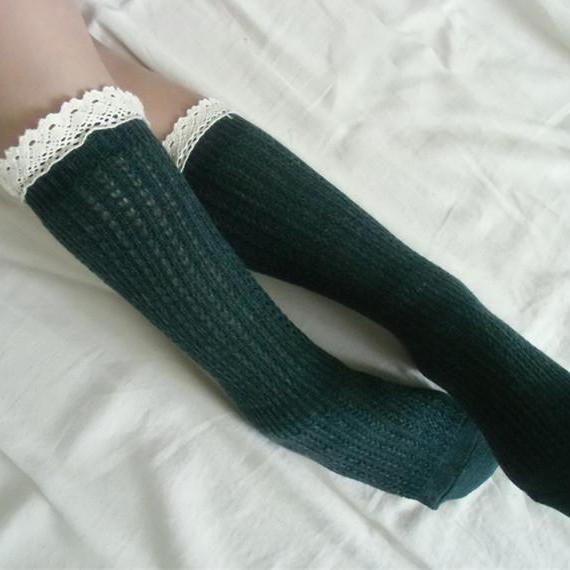 NORDIC LACE In Brown Socks Lace Boot Socks Boot Socks Combat Boot